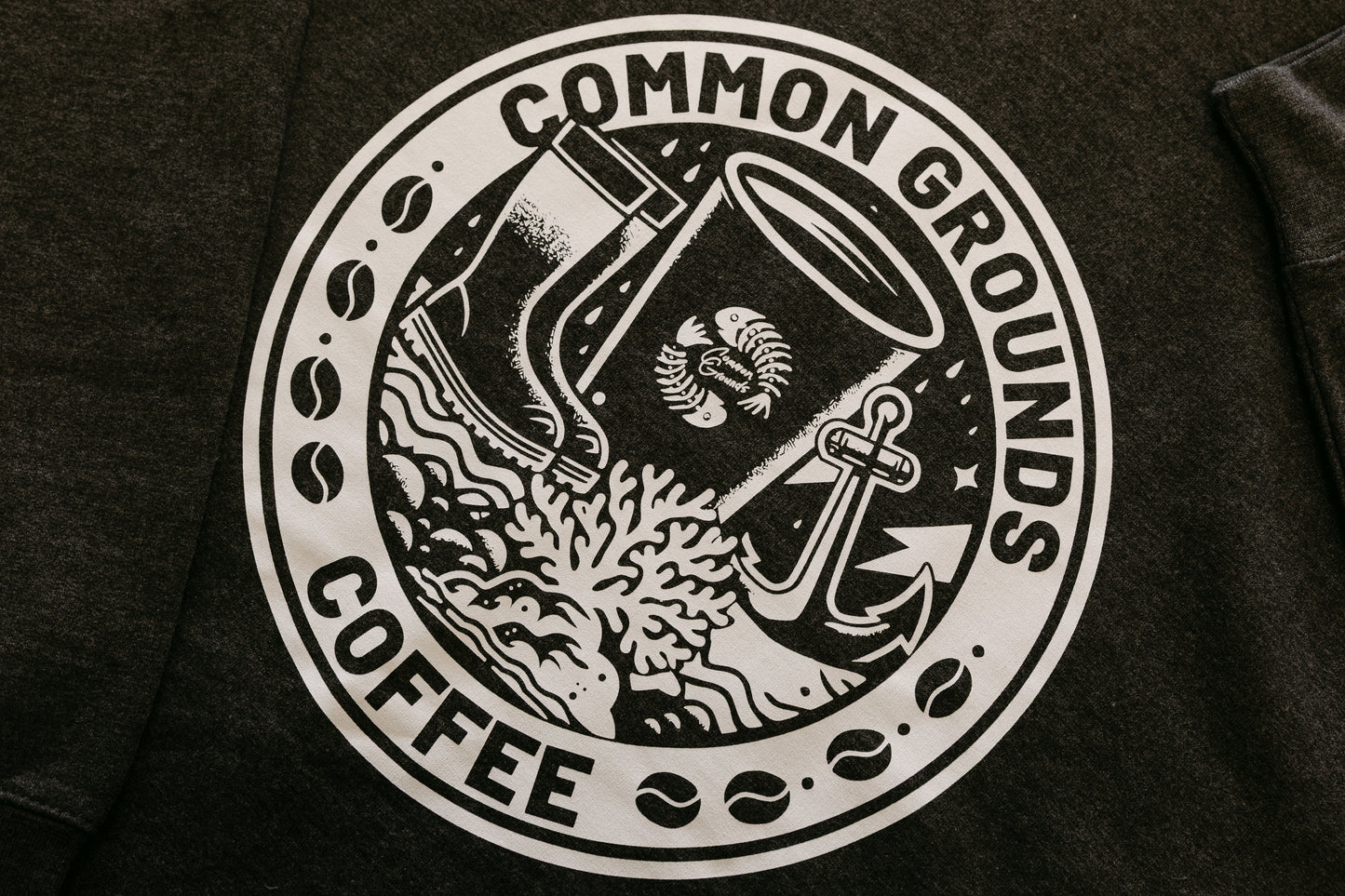 Common Grounds Coastal Hoodie - Charcoal & White