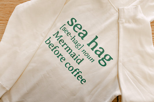 Sea Hag Hoodie – Cream & Green
