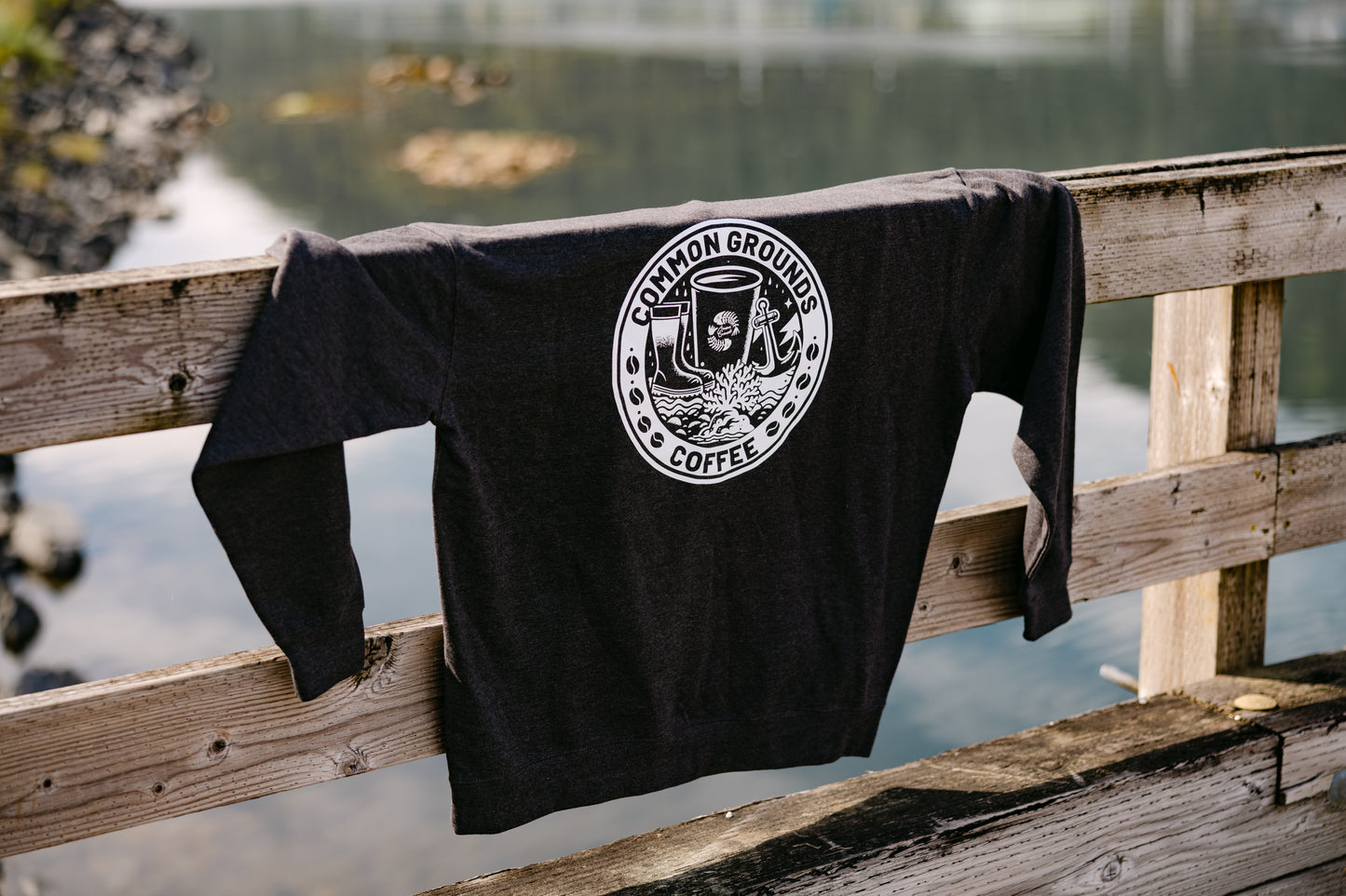 Common Grounds Coastal Hoodie - Charcoal & White