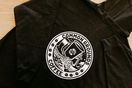 Common Grounds Coastal Hoodie - Charcoal & White